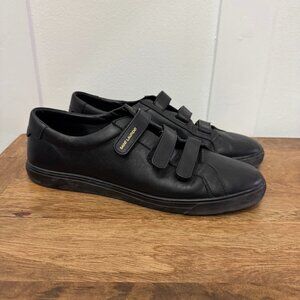 Saint Laurent Paris Hook and Loop Sneakers in Black